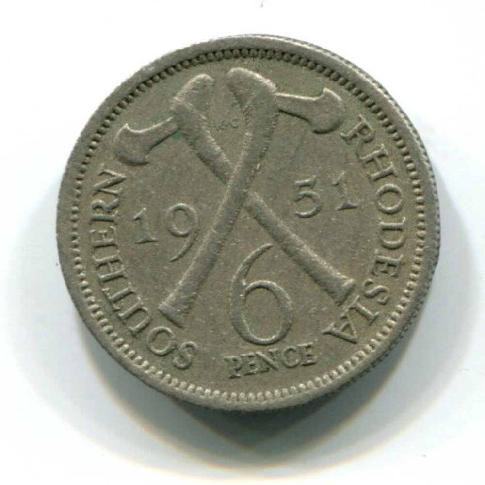 1951 Southern Rhodesia 6p Coin (b757-9)